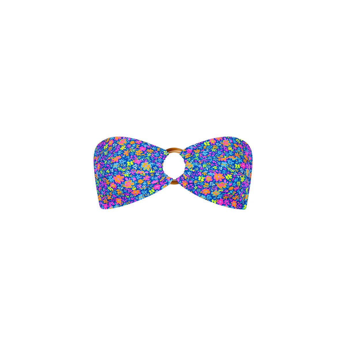 Strapless Bandeau Bikini Top - Electric Bloom