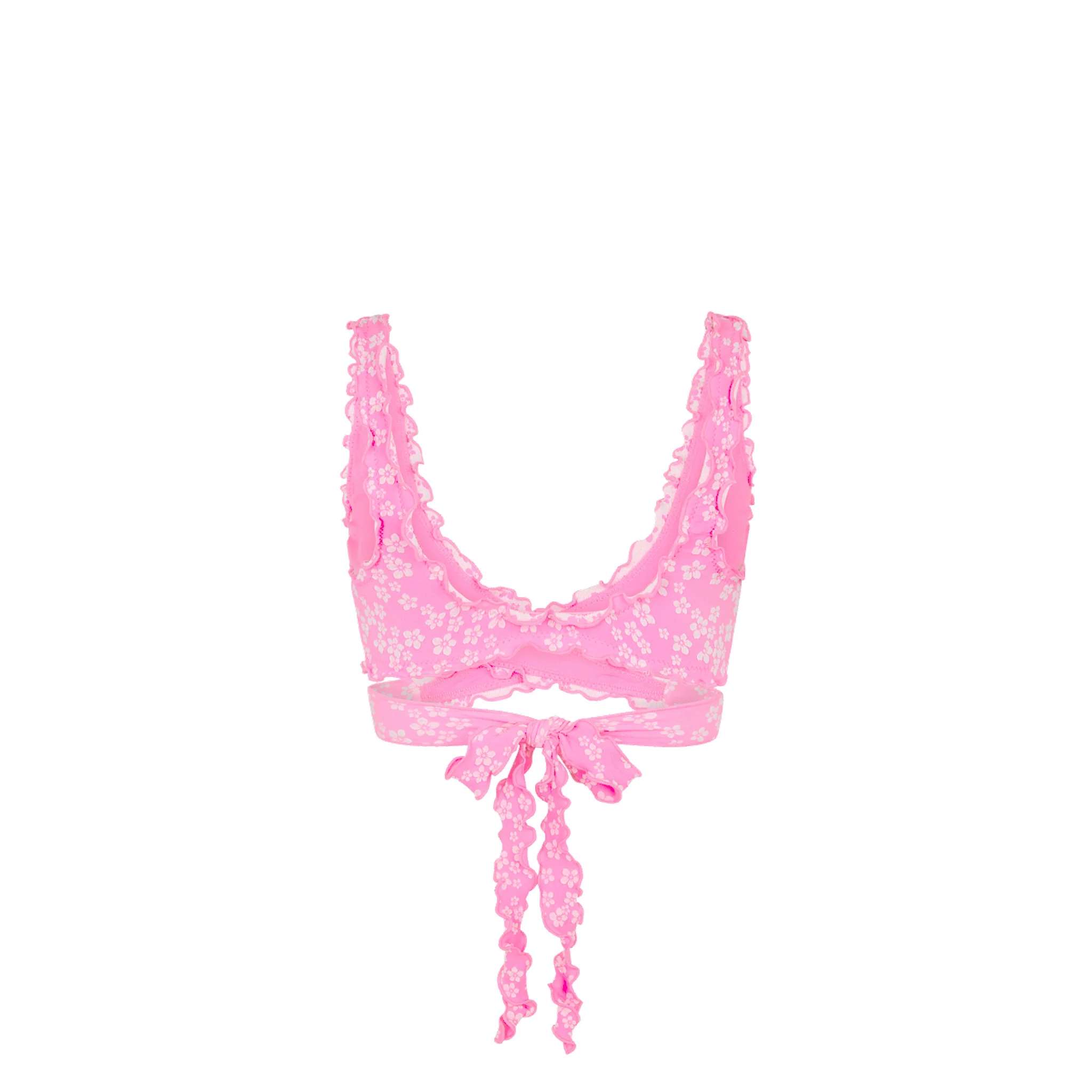 Lettuce Edge Wrap Bikini Top - Sugar Sprinkle
