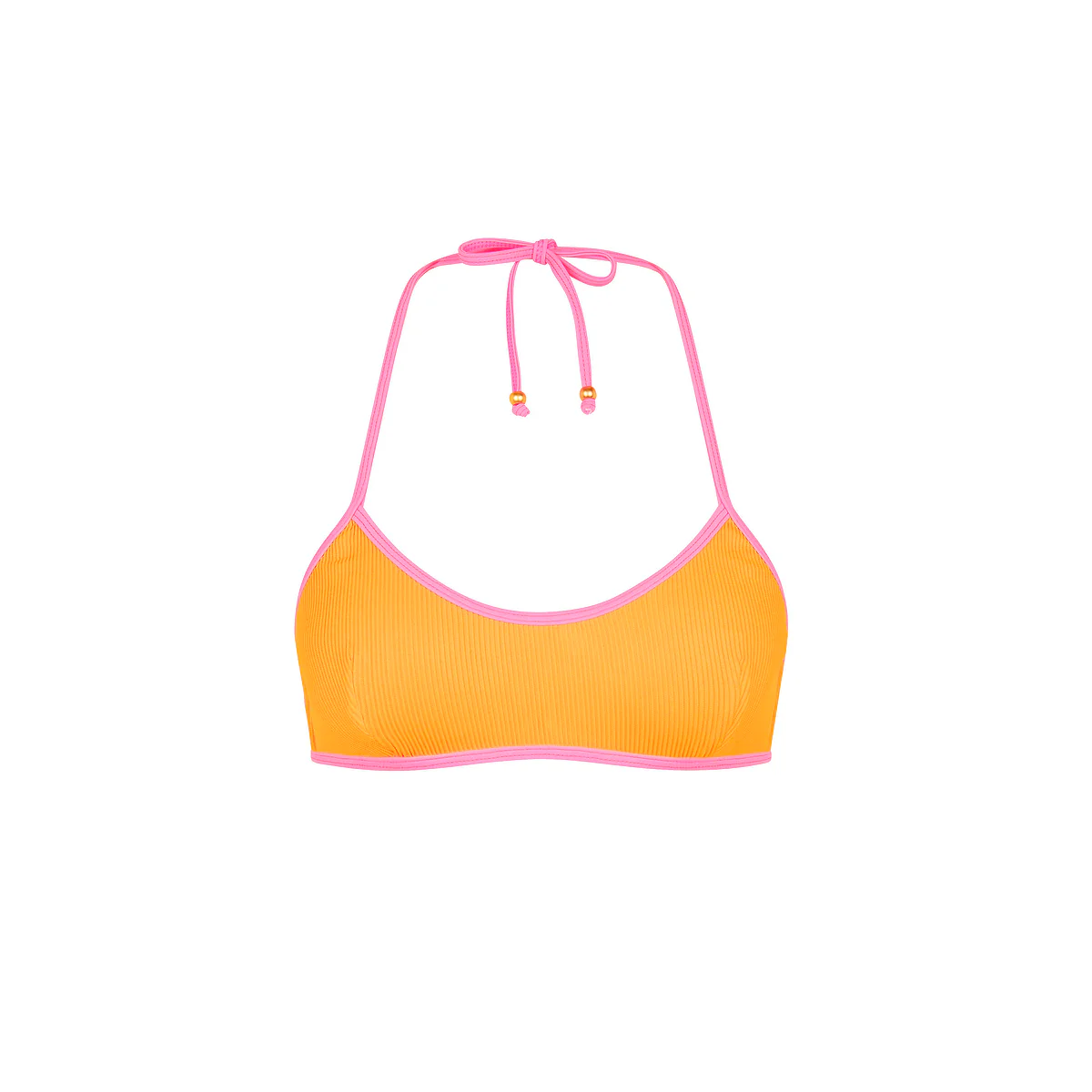 1294-bind-halter-crop-bikini-top-peach-pop-1.webp Bind Halter Crop Bikini Top - Peach Pop