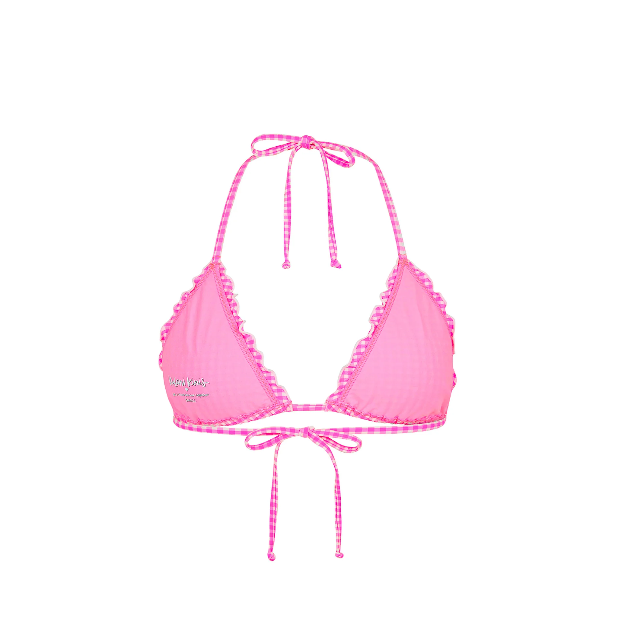 Lettuce Edge Bralette Bikini Top - Pink Diva