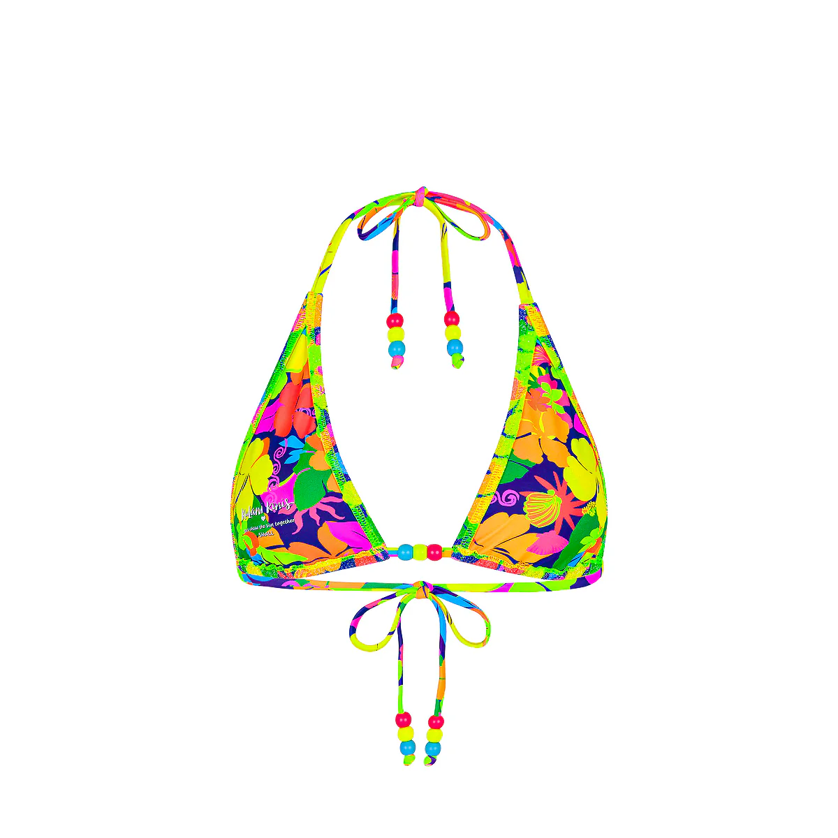 Classic Tie Halter Bikini Top - Neon Sunset