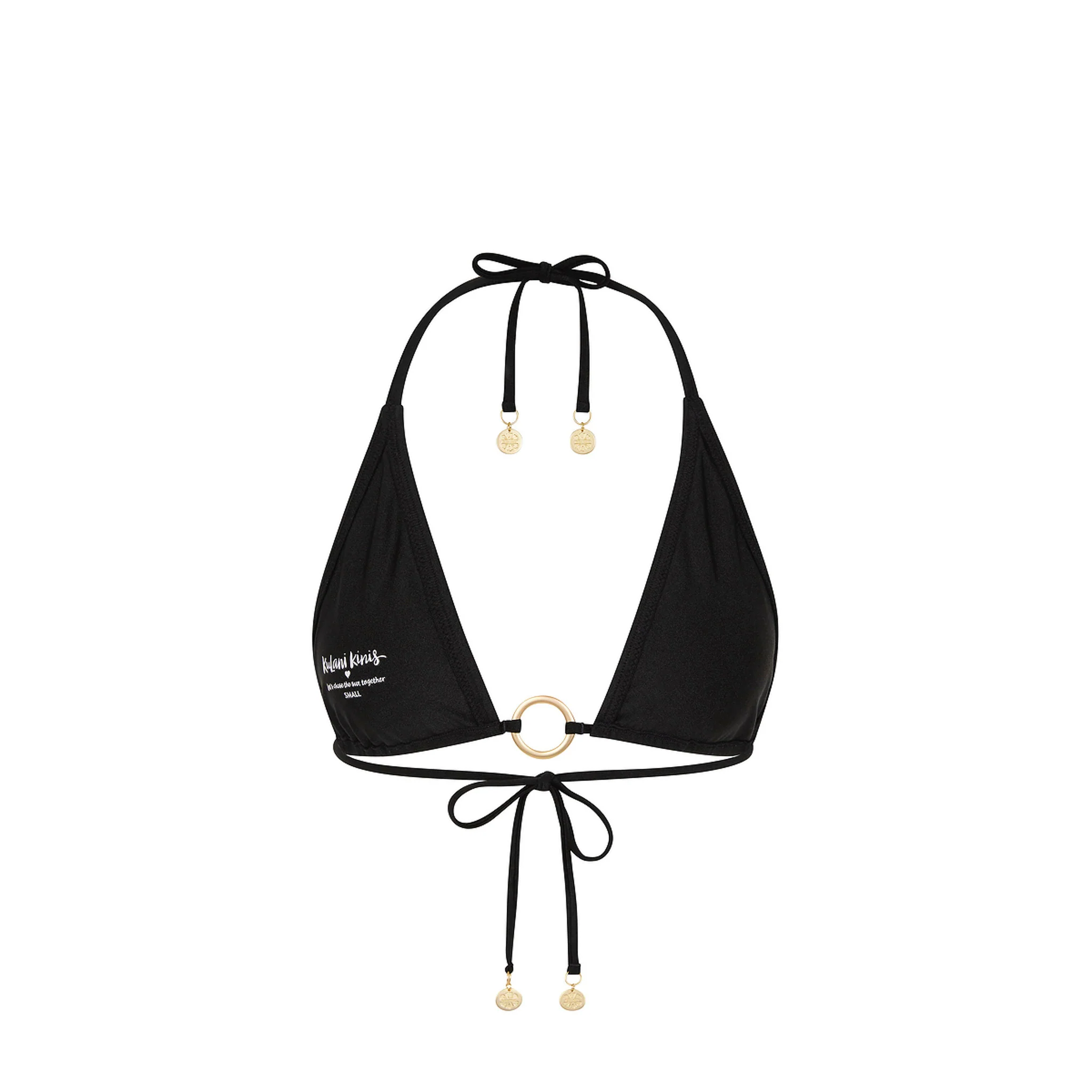 Ring Halter Bikini Top - Twilight Black