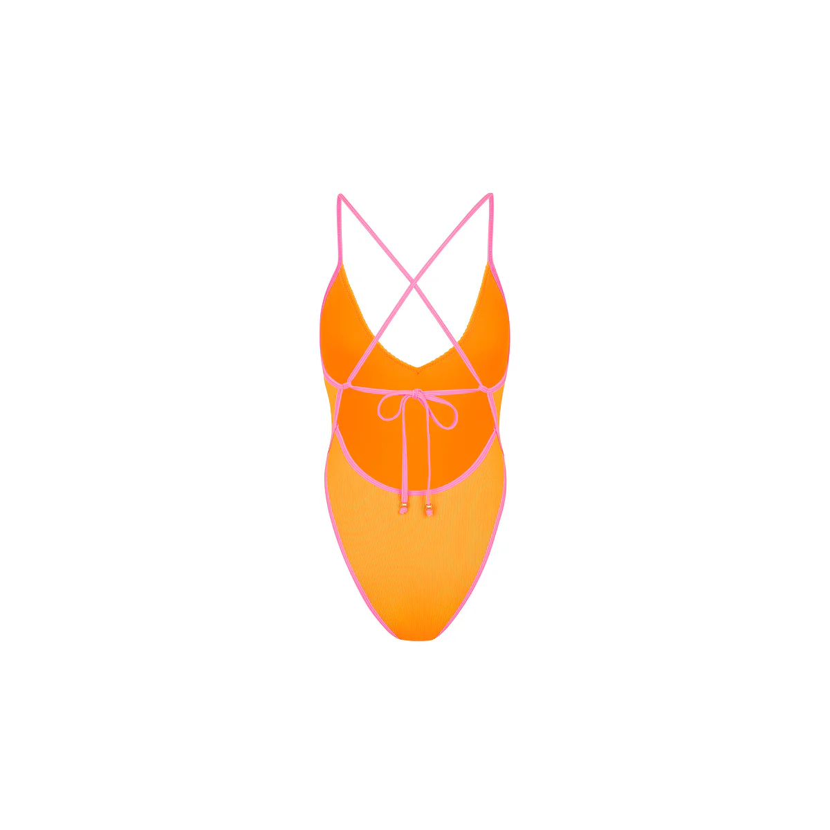 Plunge Cross Back One Piece - Peach Pop