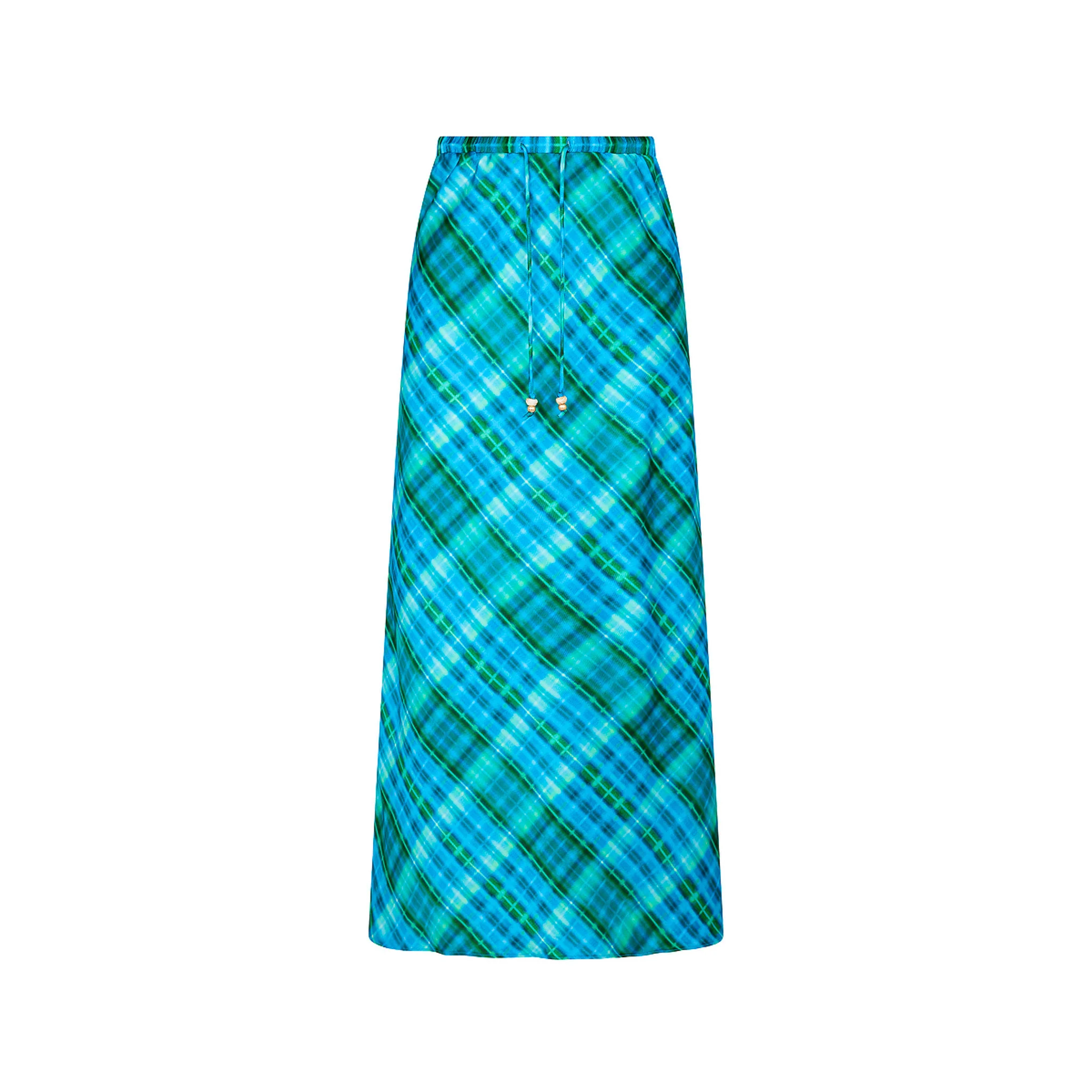 Bias Drawstring Maxi Skirt - Tropic Dip