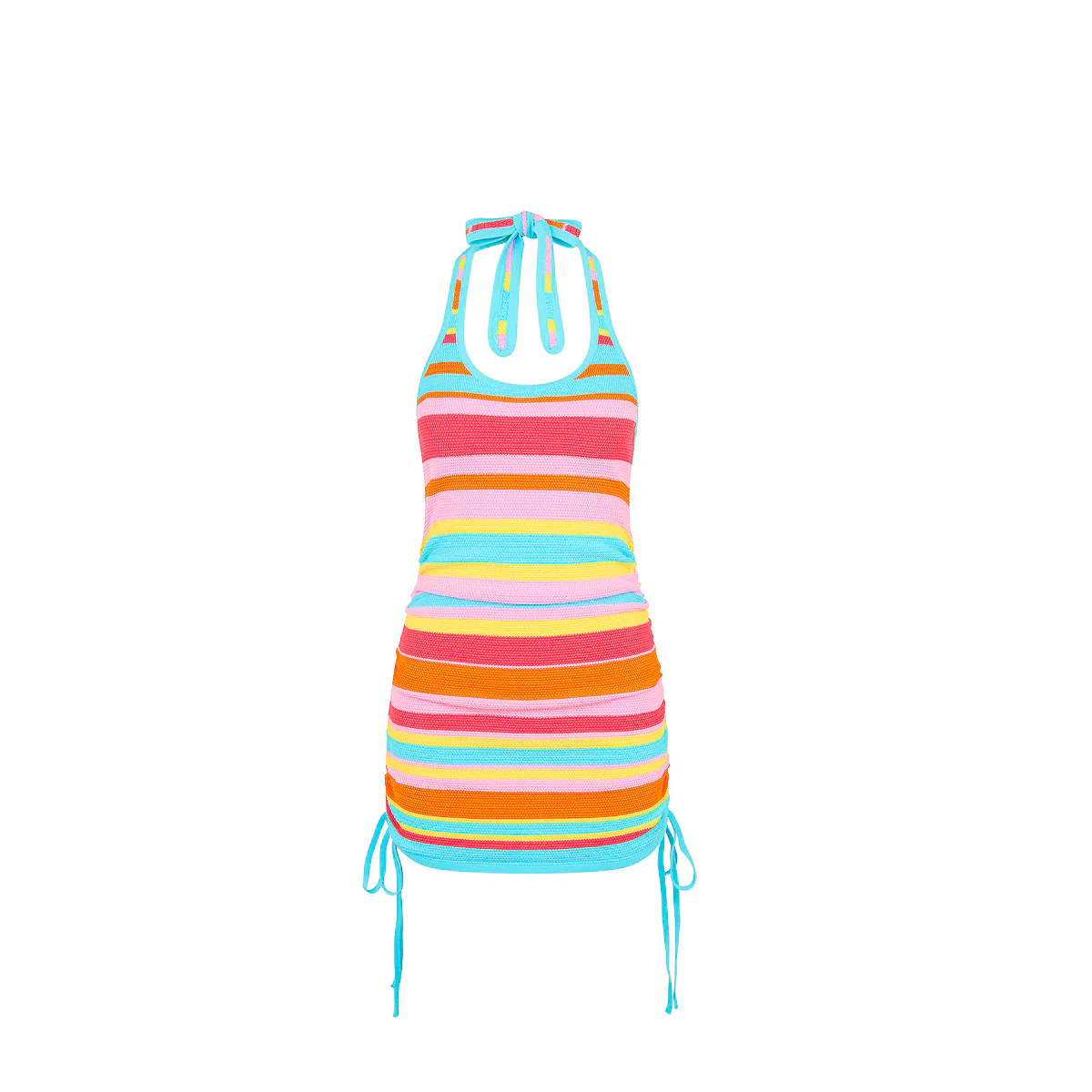 2988-drawstring-halter-knit-dress-sunset-strip-1.webp Drawstring Halter Knit Dress - Sunset Strip