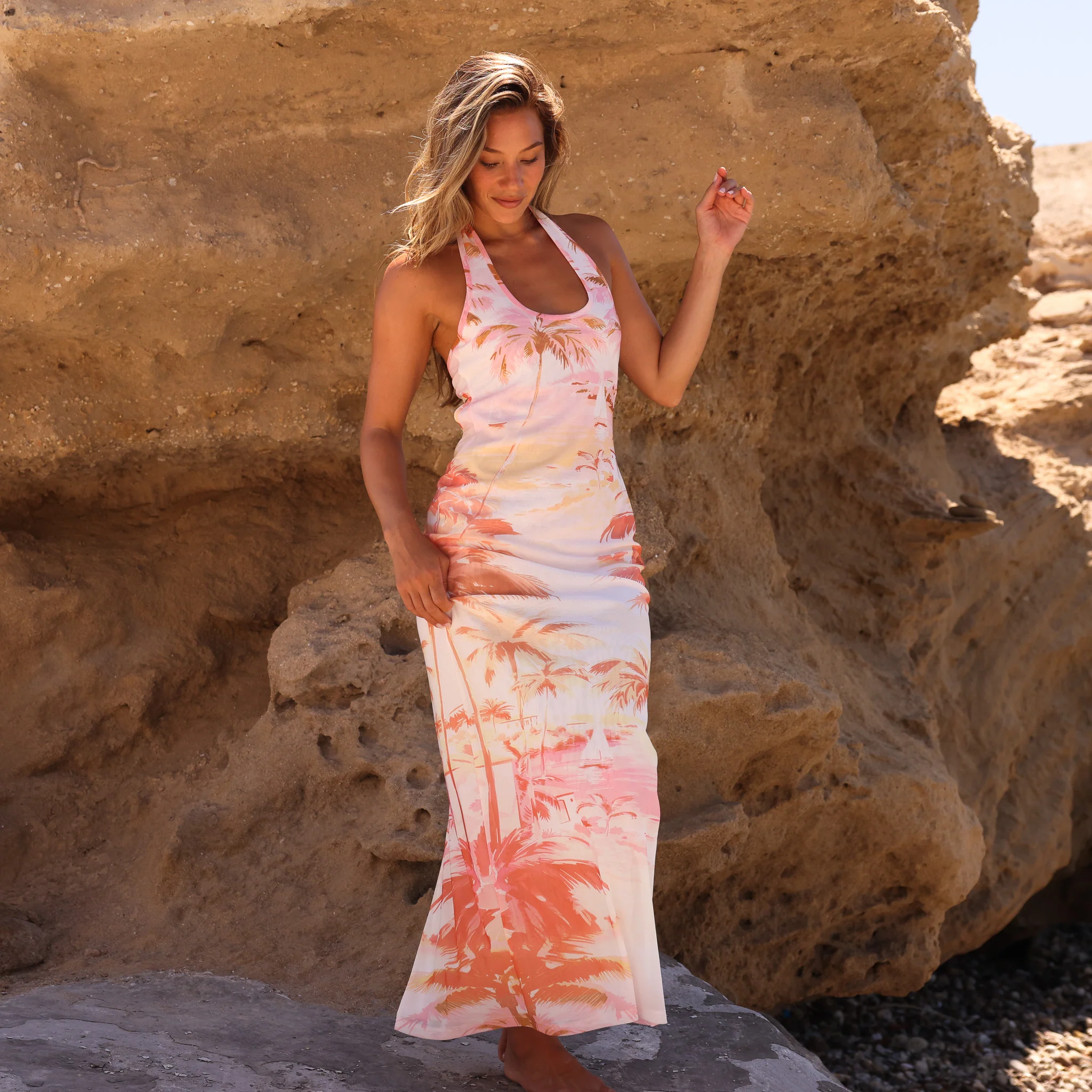 3098-halter-mesh-maxi-dress-wild-skies-2.webp Halter Mesh Maxi Dress - Wild Skies