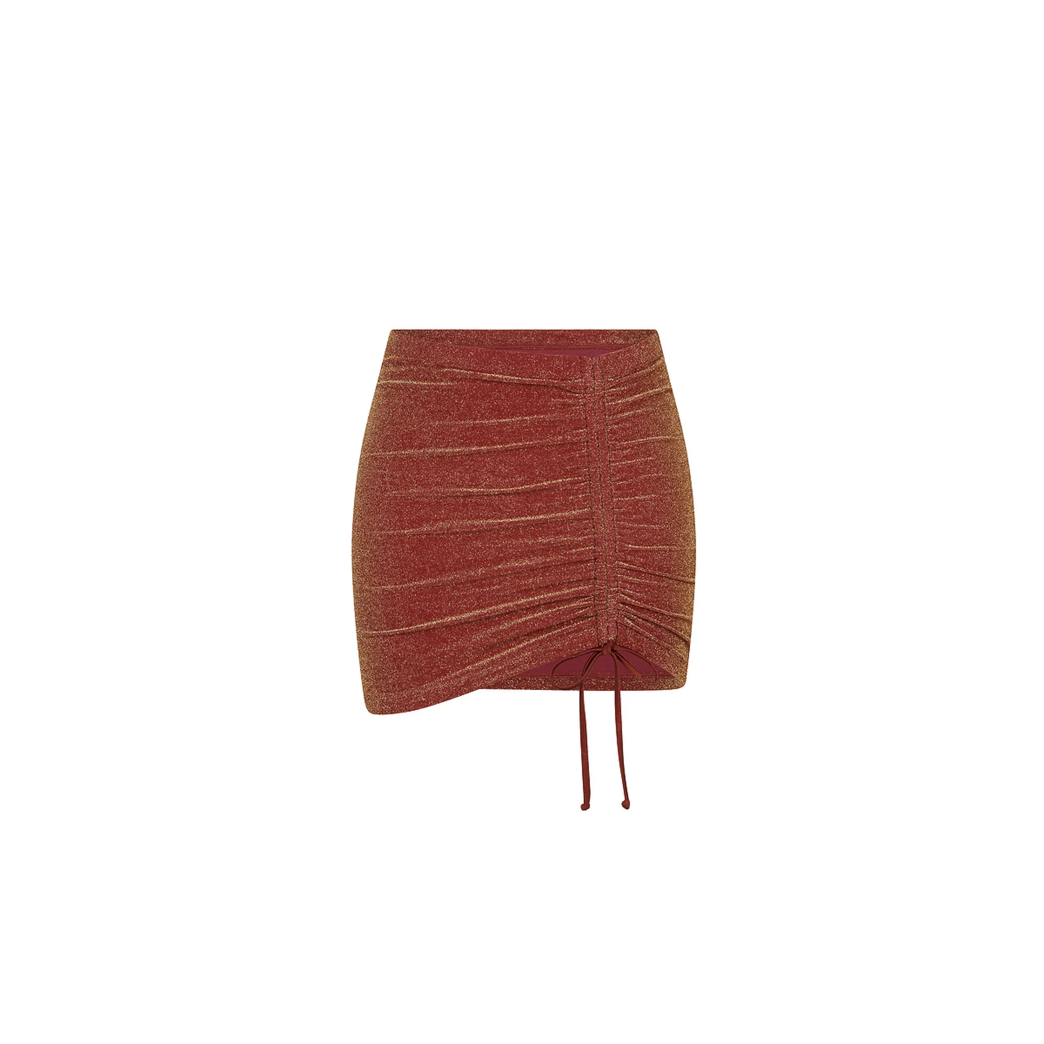 3217-ruched-tie-mini-skirt-cinnamon-1.webp Ruched Tie Mini Skirt - Cinnamon