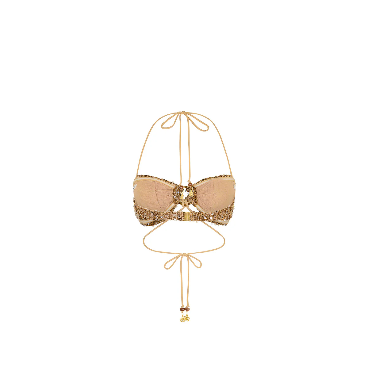 Strappy Ring Tie Crop Top - Espresso Spritz