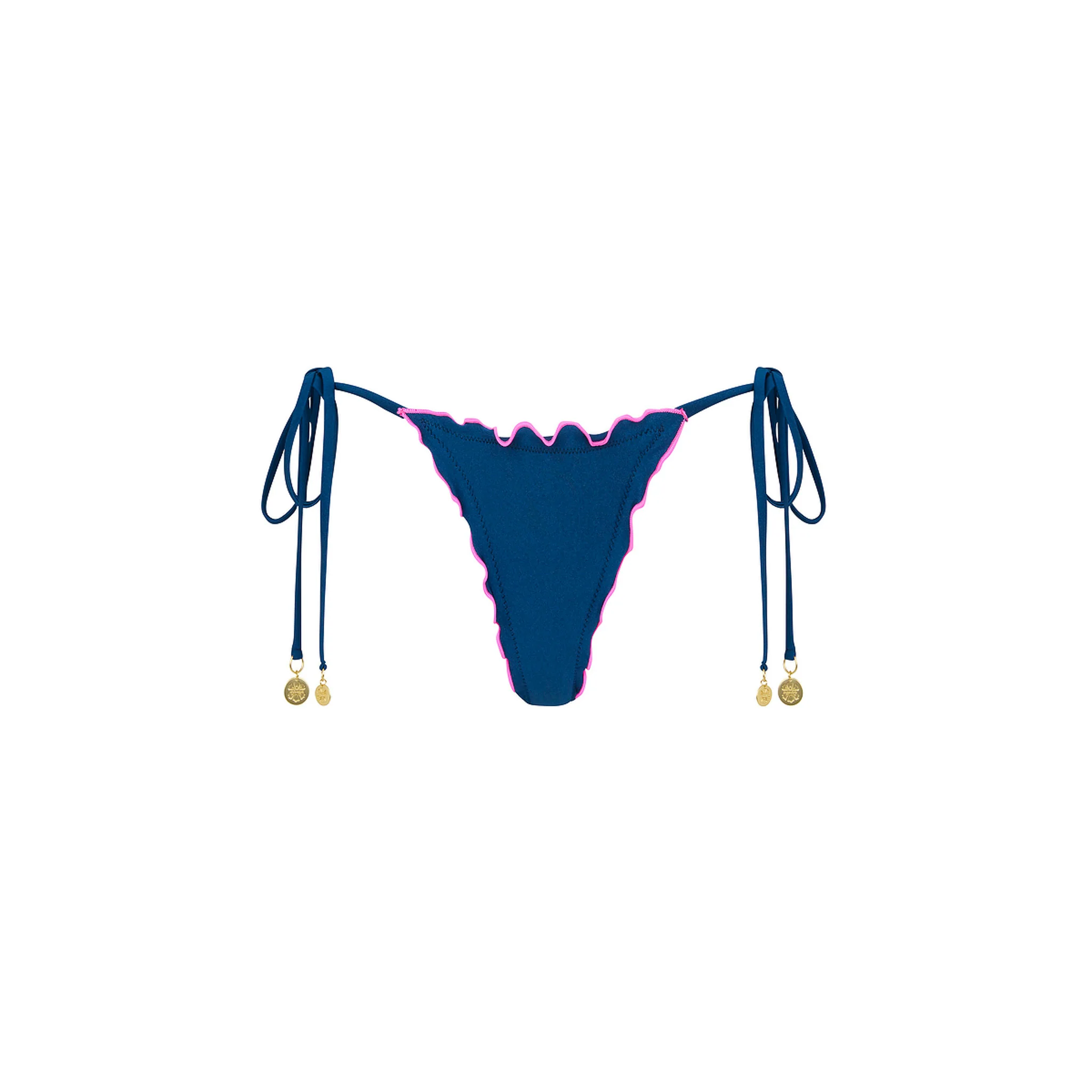 Lettuce Edge Thong Tie Bikini Bottom - Mystic Moon