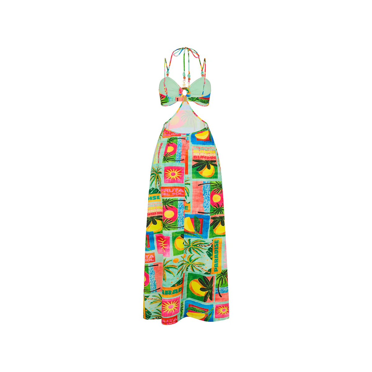 Beaded Cut Out Maxi Dress - Ocean Honey