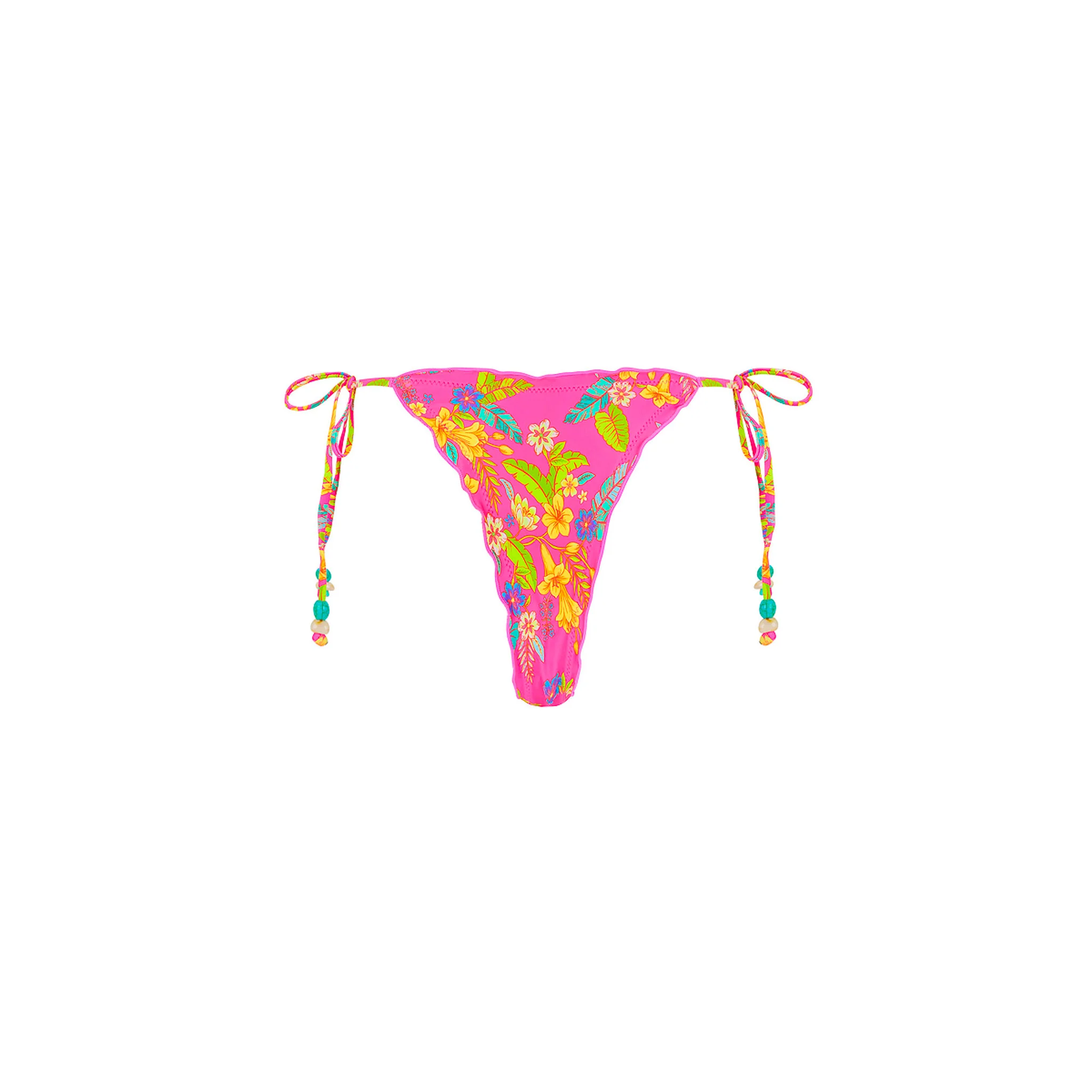 Lettuce Edge Thong Tie Bikini Bottom - Viva Vacation