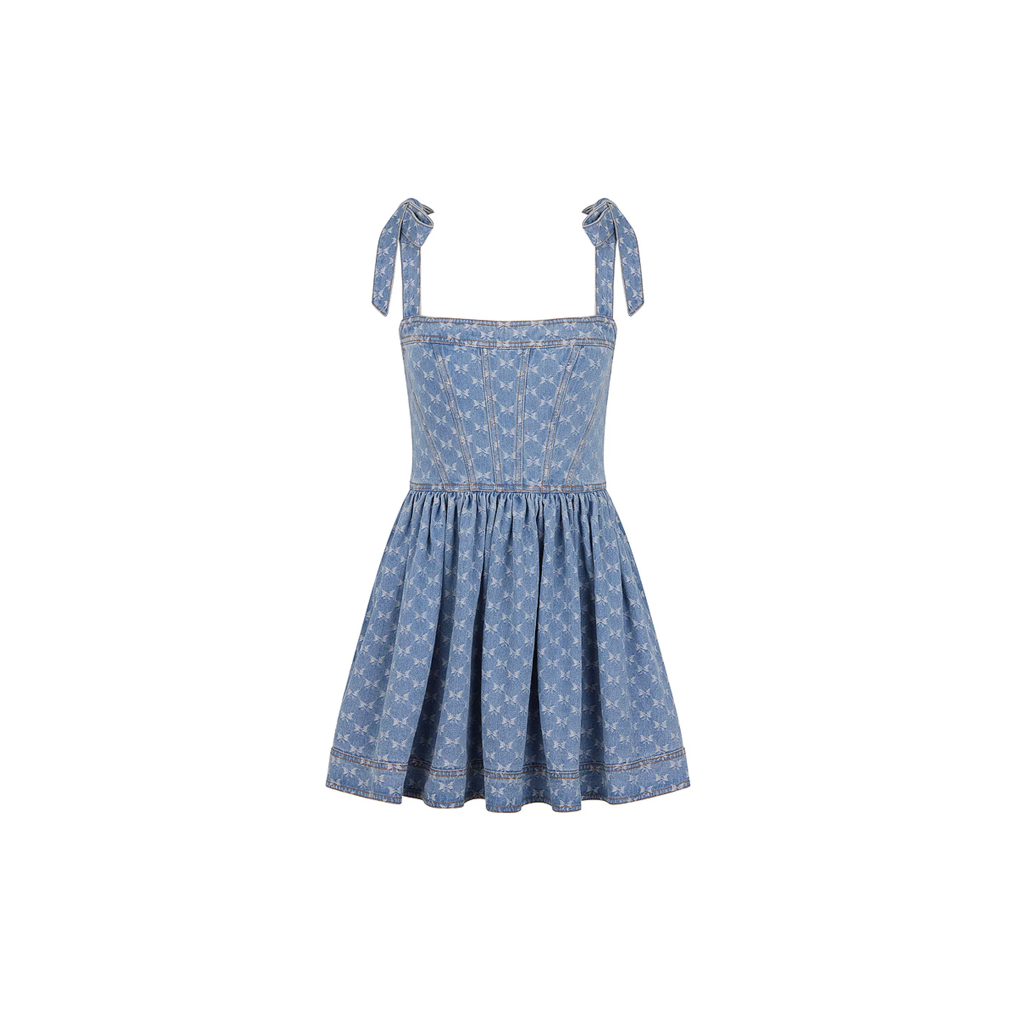 4045-ruffle-corset-mini-dress-darling-denim-1.webp Ruffle Corset Mini Dress - Darling Denim