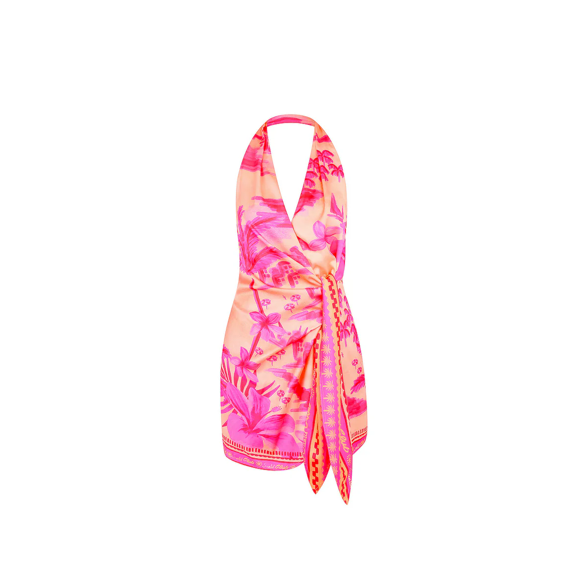 4057-satin-halter-wrap-mini-dress-sippin-pretty-1.webp Satin Halter Wrap Mini Dress - Sippin Pretty
