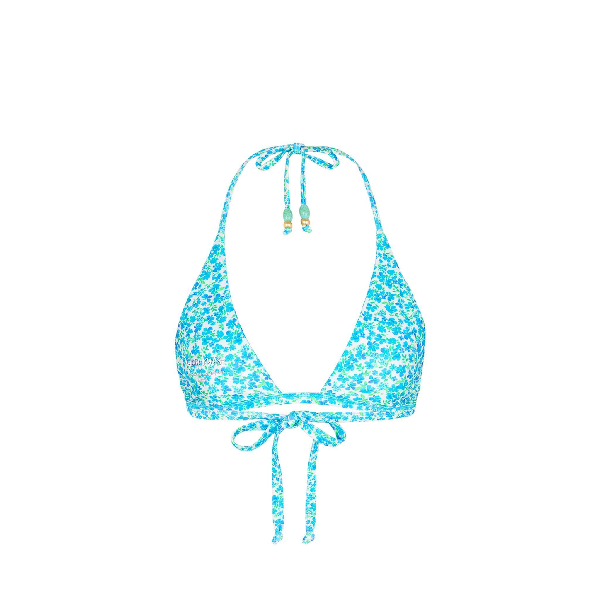 Gathered Stitch Bralette Bikini Top - Ocean Aura