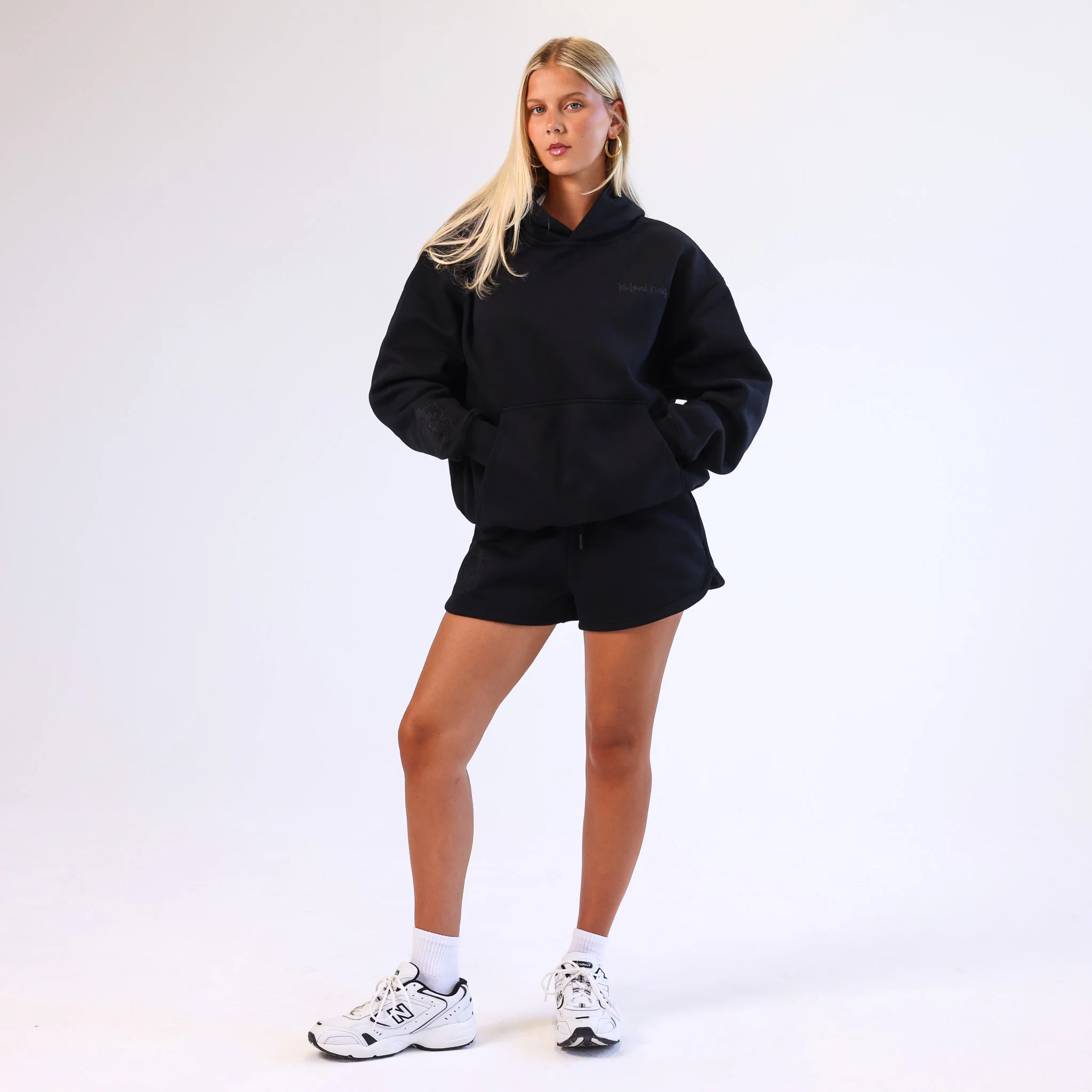 Embroidered Hoodie - Twilight Black