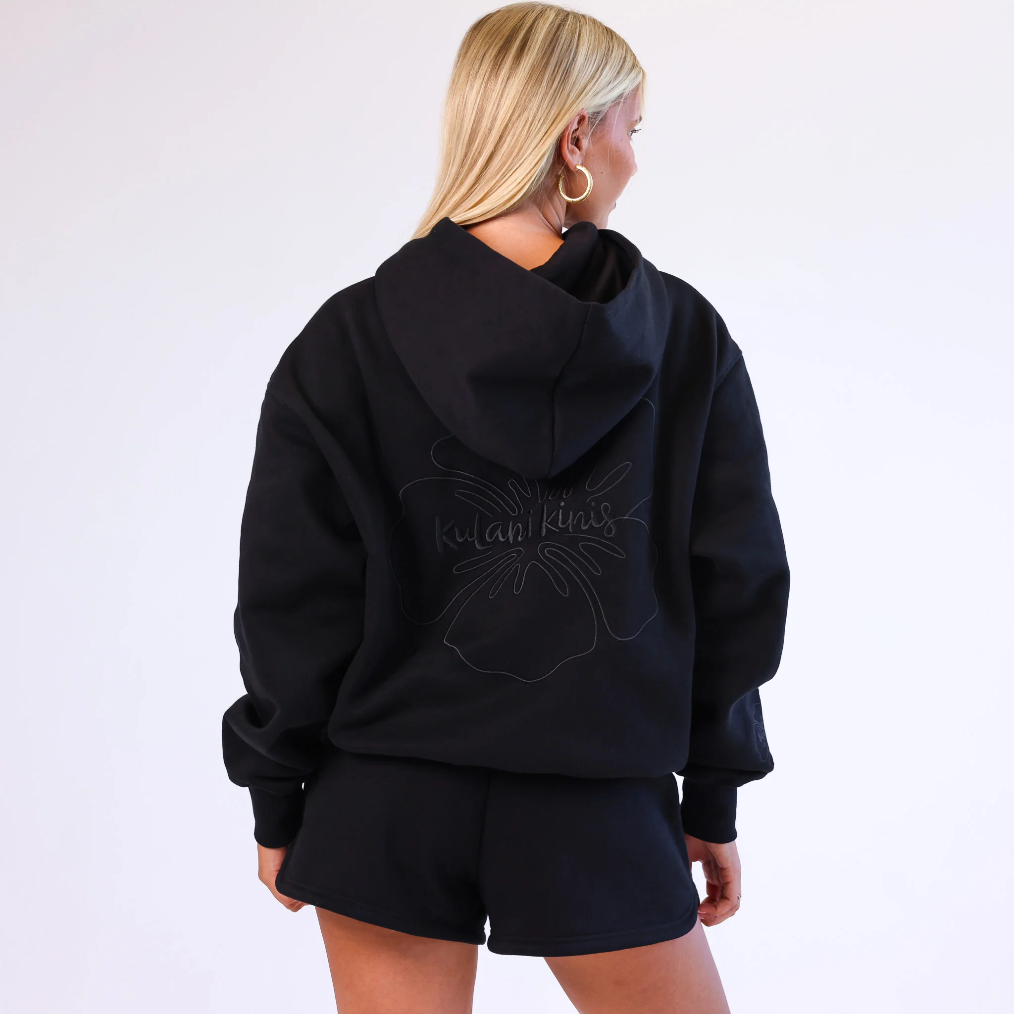 Embroidered Track Shorts - Twilight Black