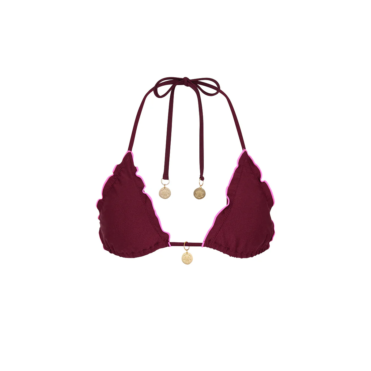 Lettuce Edge Bralette Bikini Top - Sangria Spritz