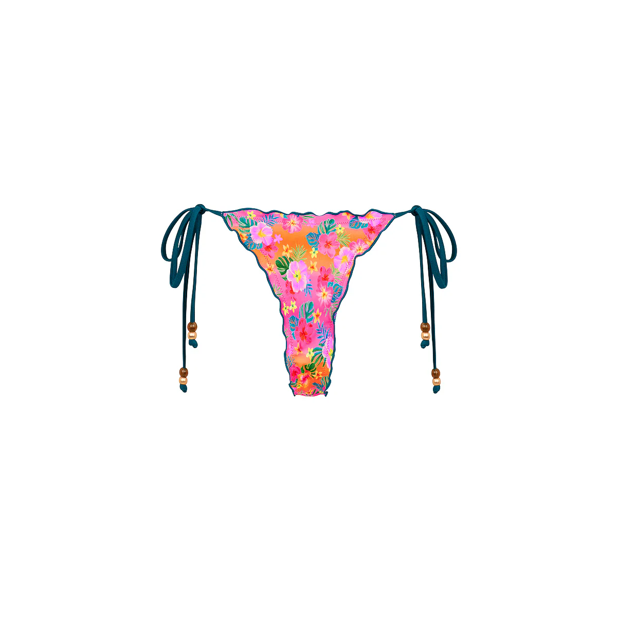 5030-lettuce-edge-thong-tie-bikini-bottom-summer-glow-11.webp Lettuce Edge Thong Tie Bikini Bottom - Summer Glow