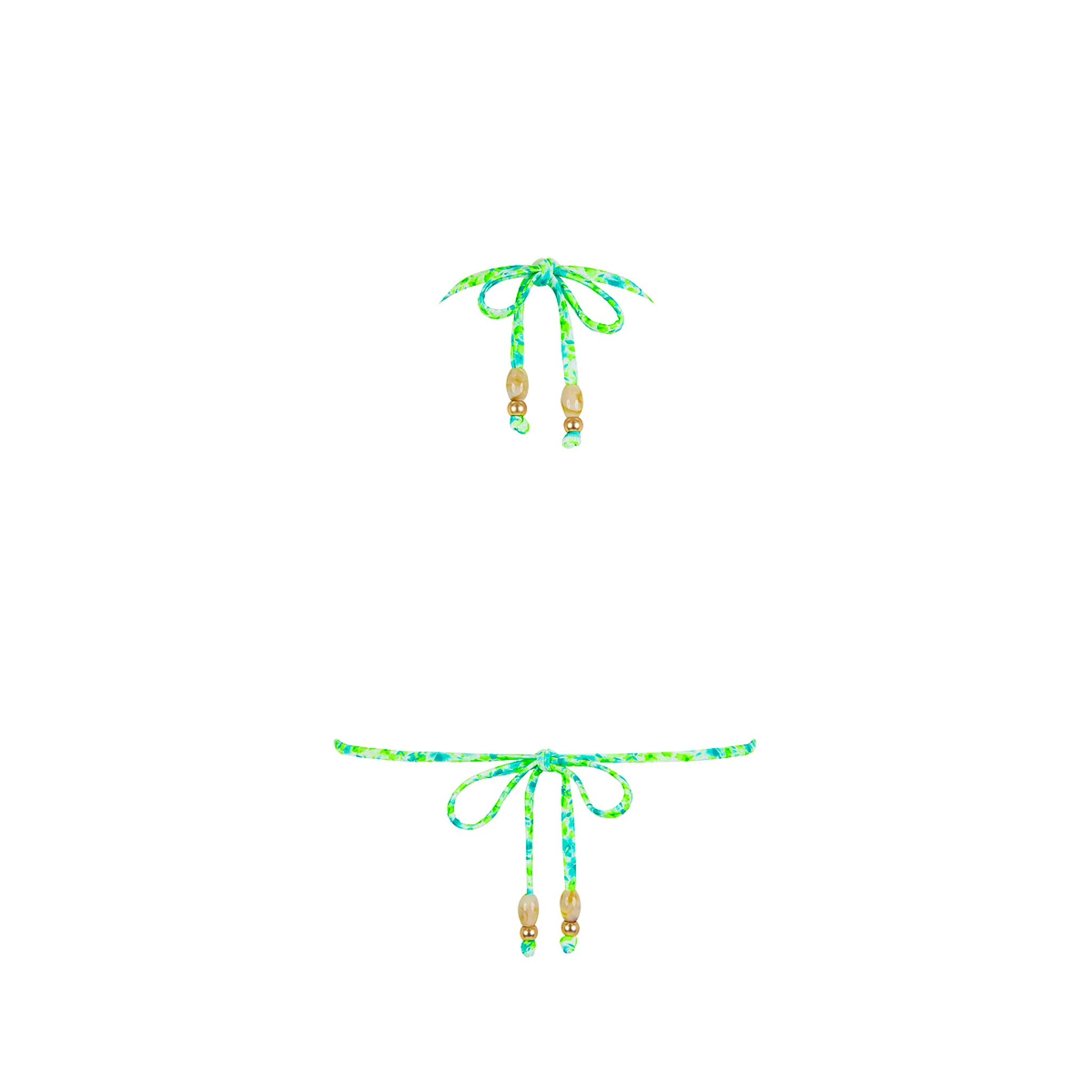 Trio Ring Triangle Bikini Top - Apple Blossom