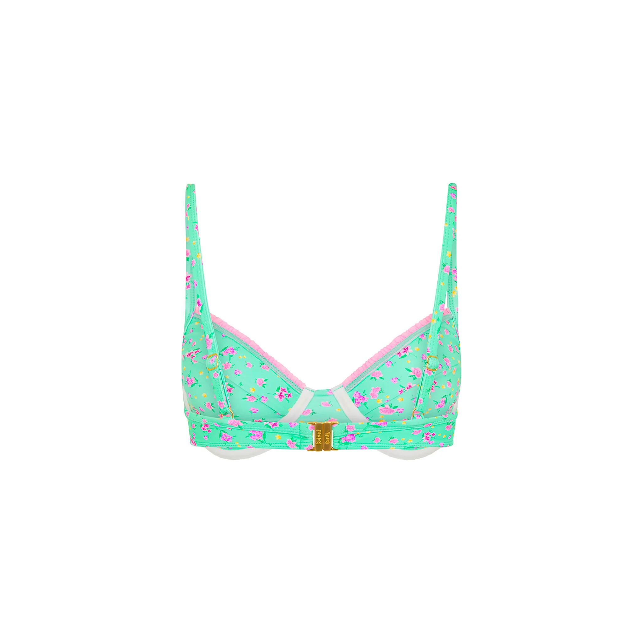 Decorative Ditzy Underwire Bikini Top - Mint Macaron