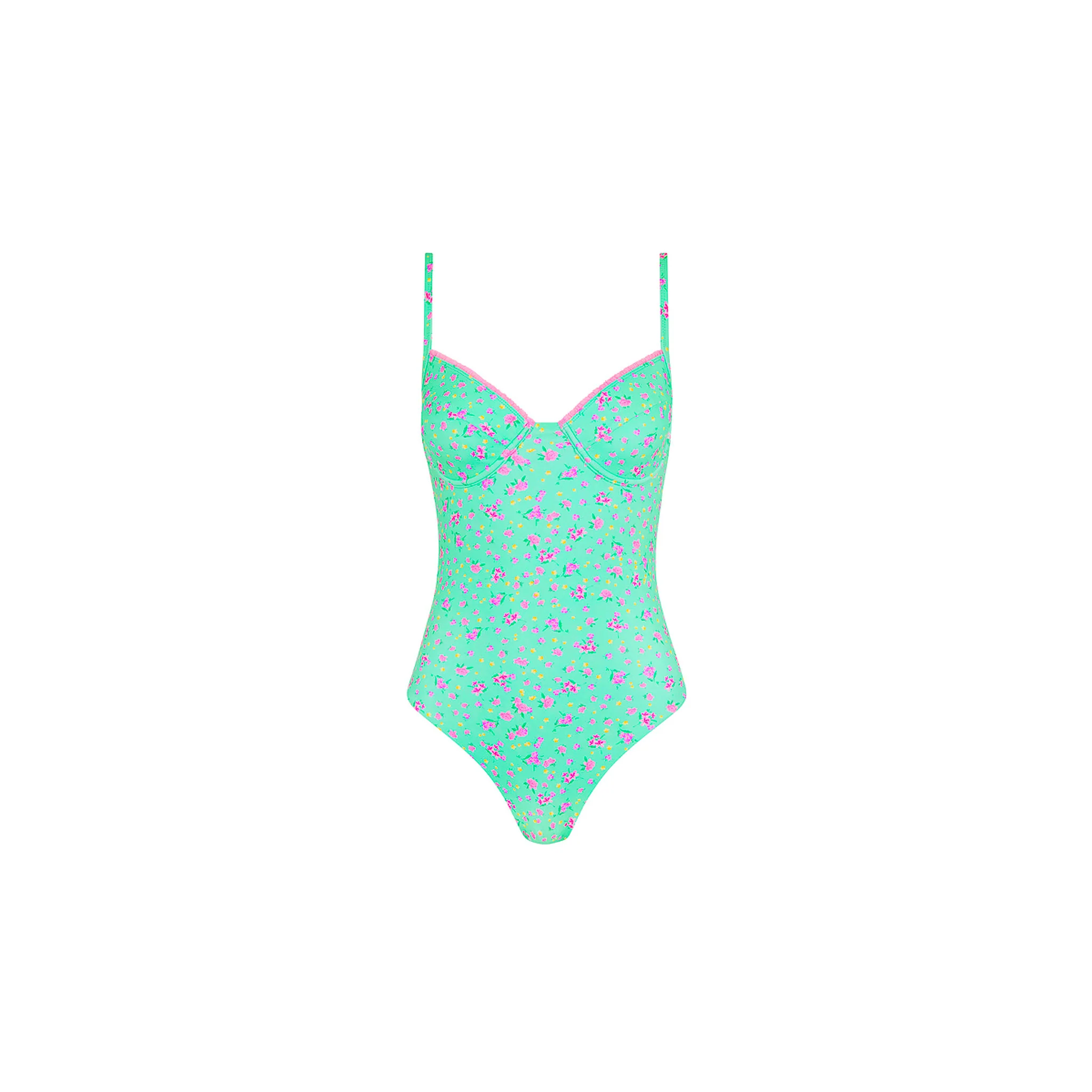 Decorative Underwire Cheeky One Piece - Mint Macaron