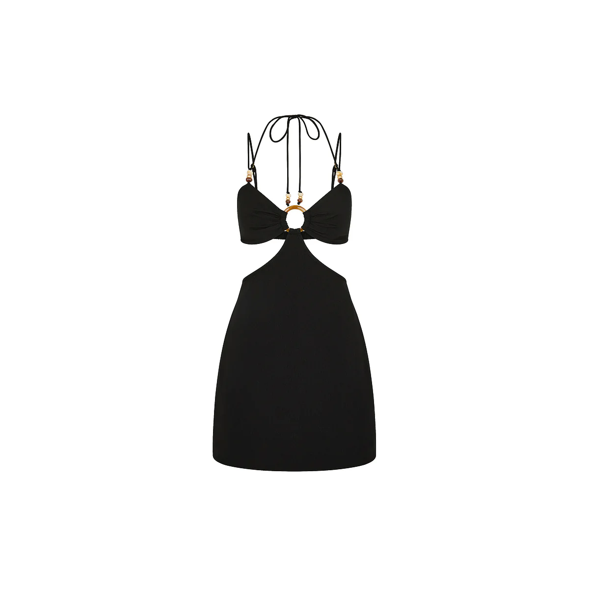 Beaded Cut Out Mini Dress - Twilight Black