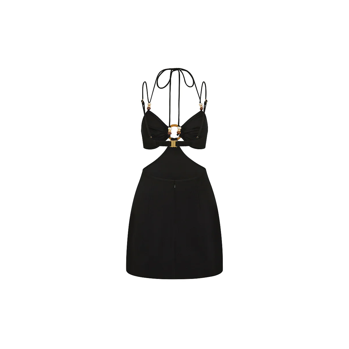 Beaded Cut Out Mini Dress - Twilight Black