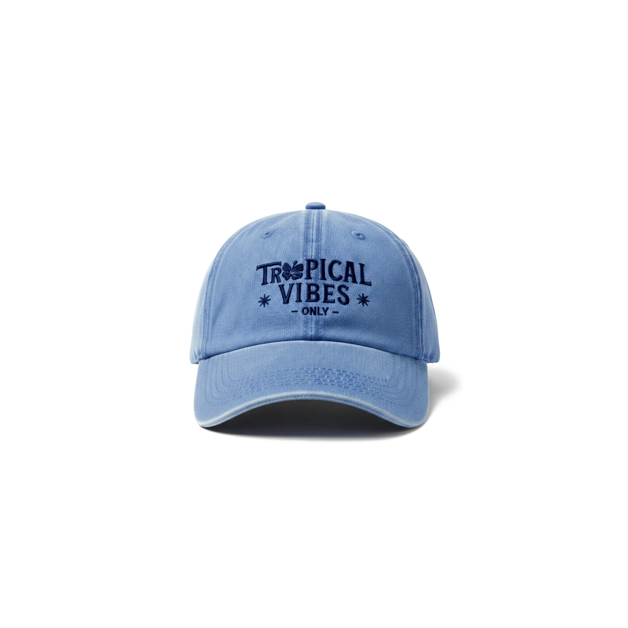 5685-denim-embroidered-cap-tropical-vibes-1.webp Denim Embroidered Cap - Tropical Vibes