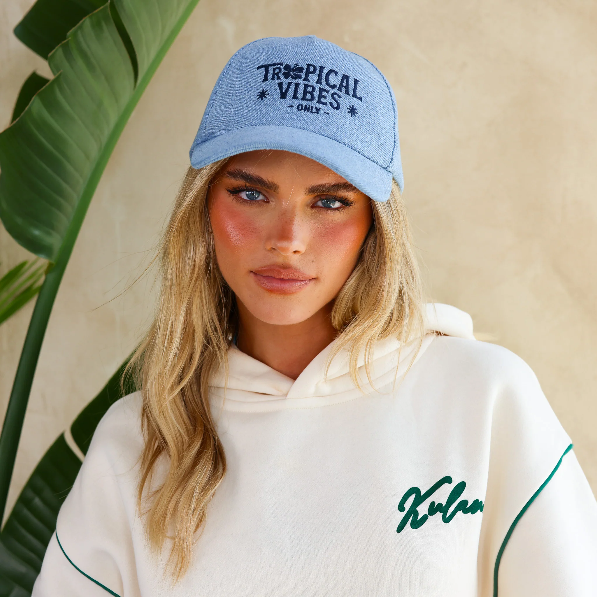 5685-denim-embroidered-cap-tropical-vibes-3.webp Denim Embroidered Cap - Tropical Vibes