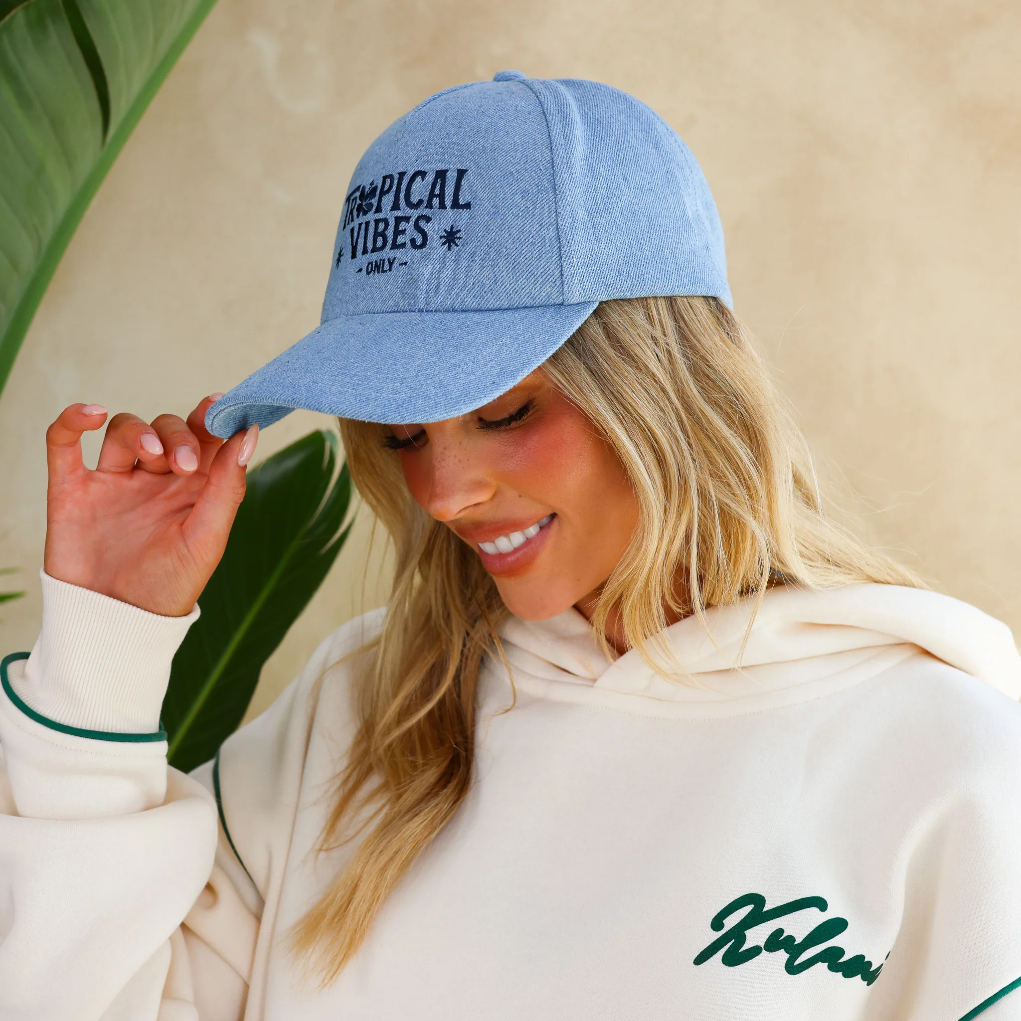 5685-denim-embroidered-cap-tropical-vibes-4.webp Denim Embroidered Cap - Tropical Vibes