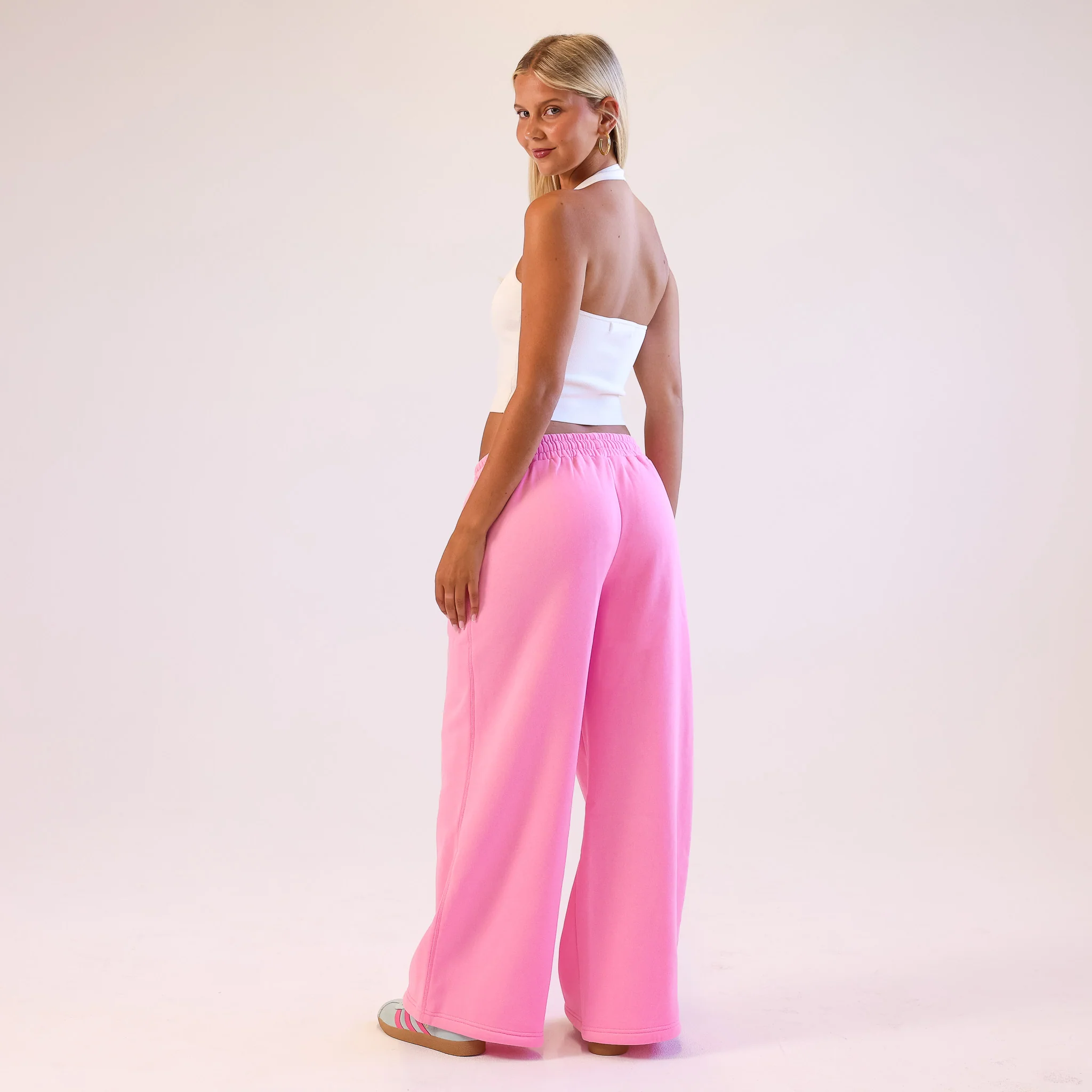 Knit Halter Tank Top - White