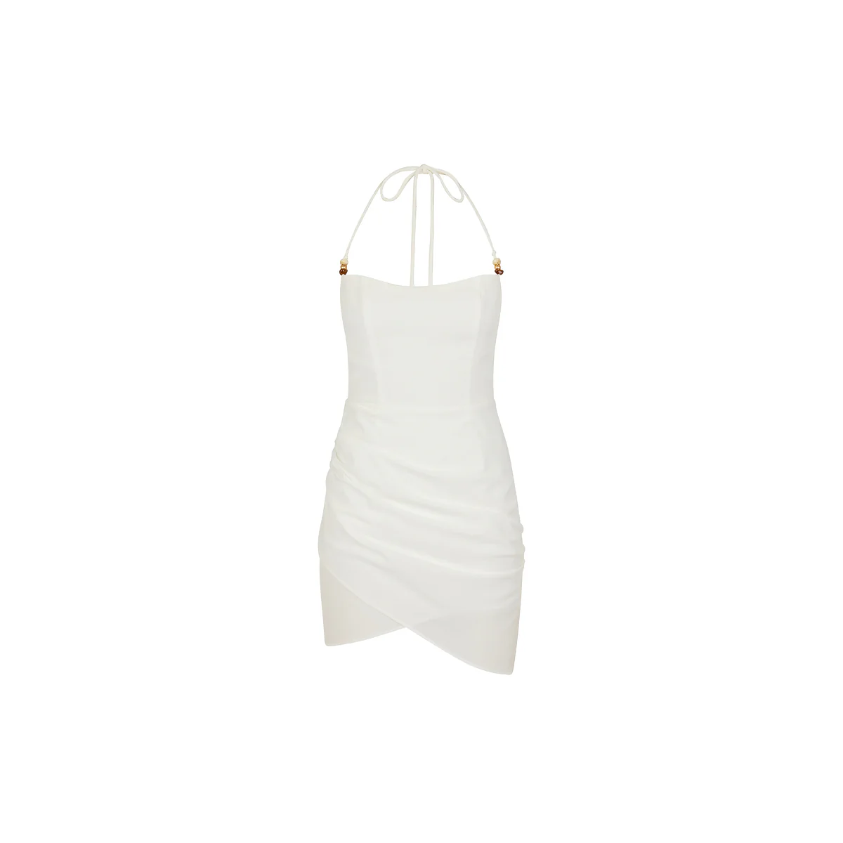 6002-ruched-side-mini-dress-whipped-white-1.webp Ruched Side Mini Dress - Whipped White