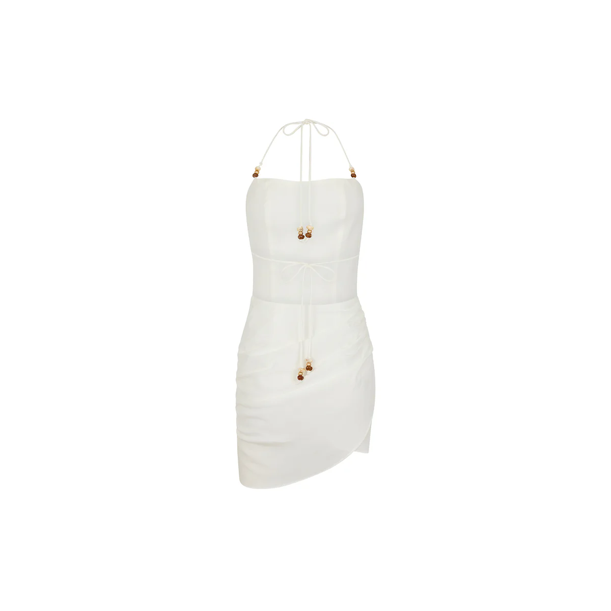 6002-ruched-side-mini-dress-whipped-white-10.webp Ruched Side Mini Dress - Whipped White