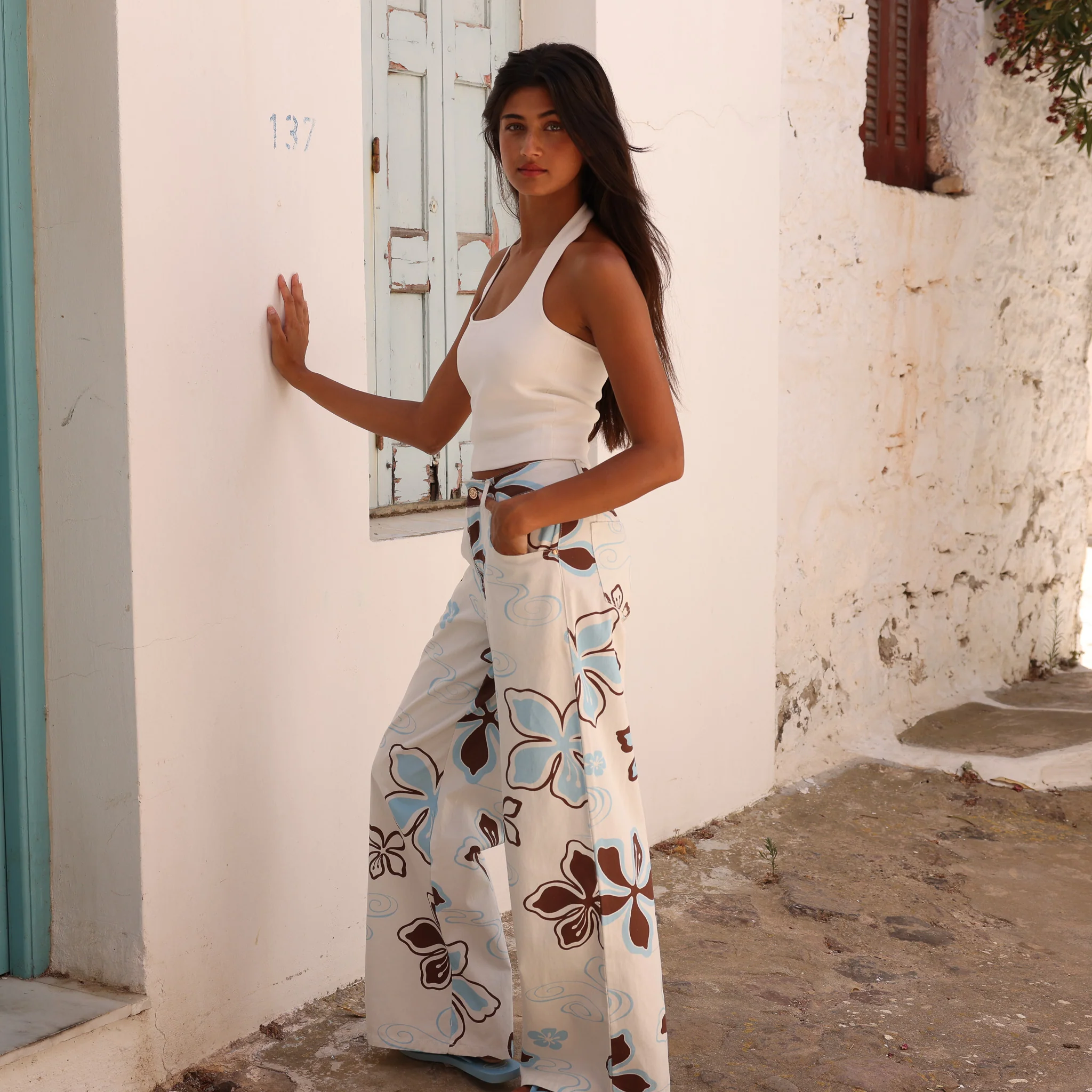 Straight Leg Printed Jean - Coco Lush
